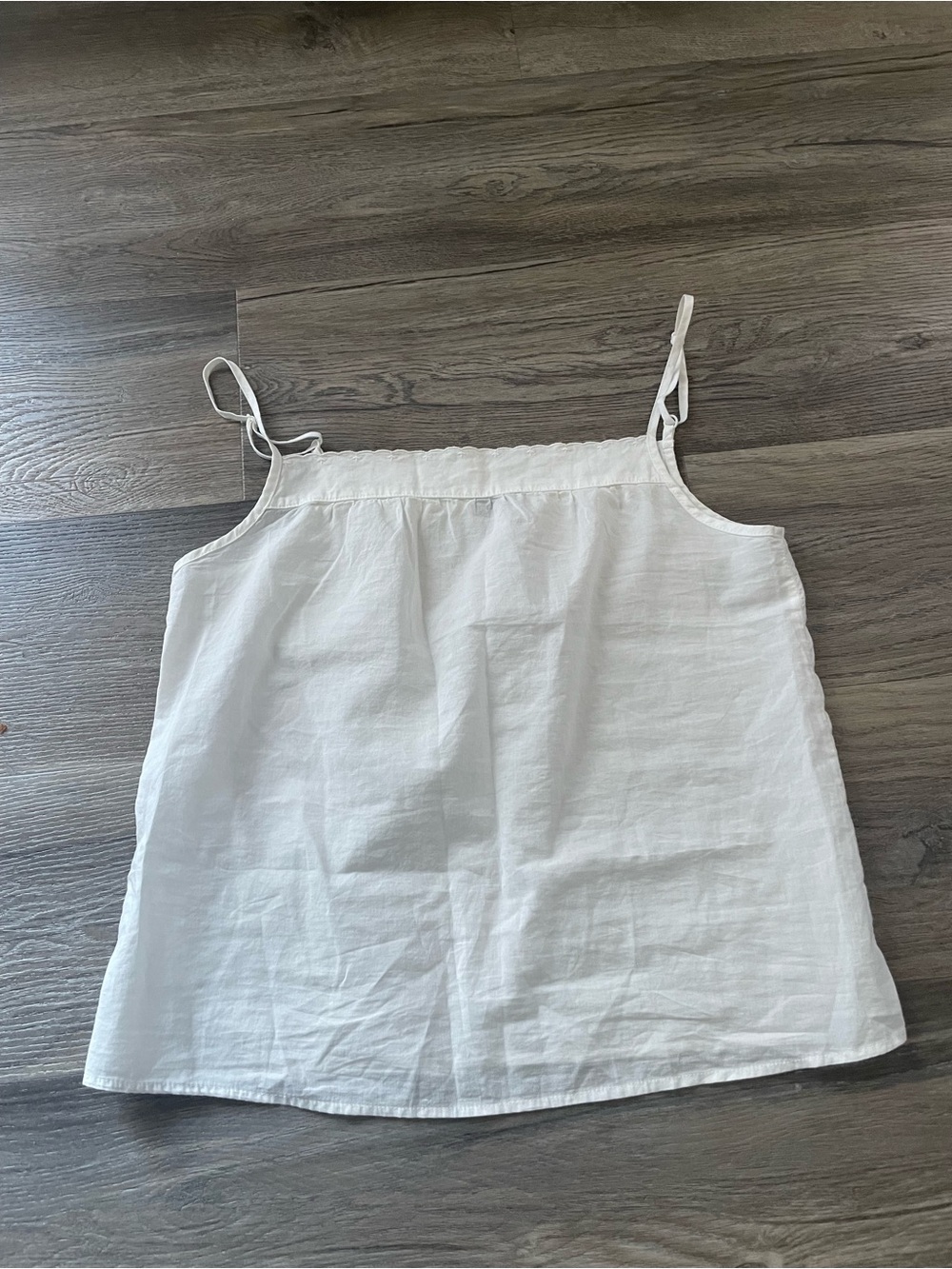 Brandy Melville White Lace-Trim Spaghetti Strap Cami